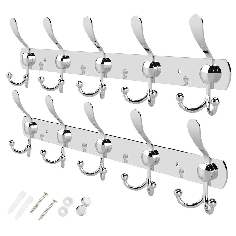 Levi Beer Stainless Steel Wall 5 - Hook Wall Mounted Coat Rack